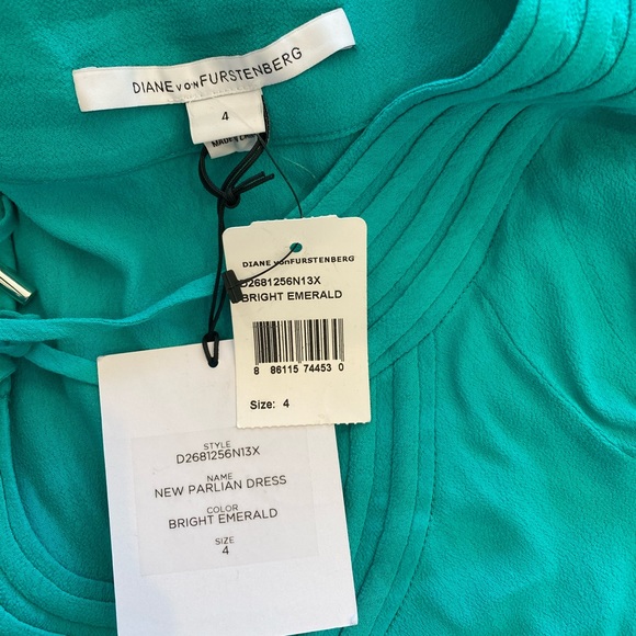 Diane Von Furstenberg Emerald Green Dress. NWT. - Picture 5 of 6